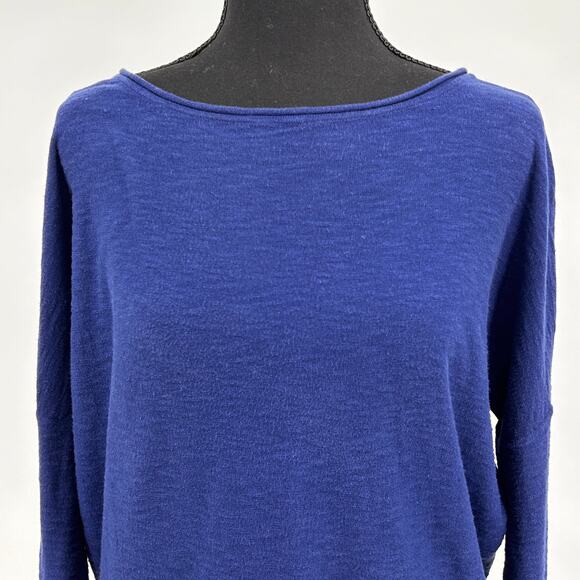 Vince Minimalist Chic Slouchy Oversized Cotton Boatneck Sweater Blue Women’s XS - Picture 3 of 6